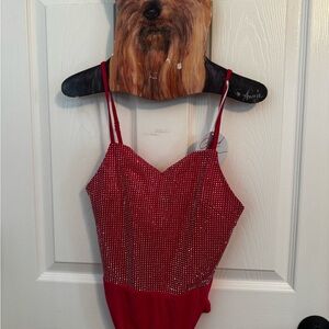 Hot Pink Rhinestone Bodysuit NWT